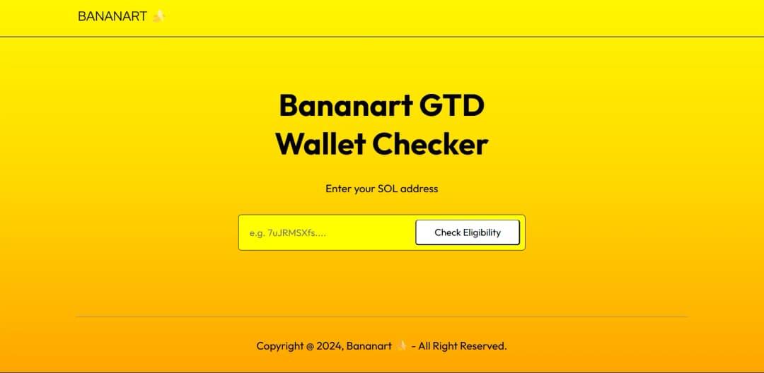 BananArt 🍌 Airdrop Wallet Checker